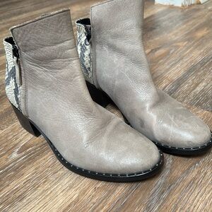 Freda Salvador ladies leather & snake skin ankle boots 7.5 M